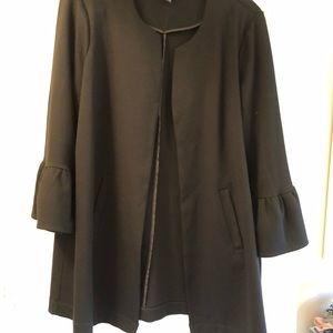 Lane Bryant bell sleeve jacket in black, pockets